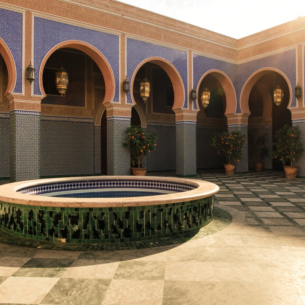 Courtyard fountain detail